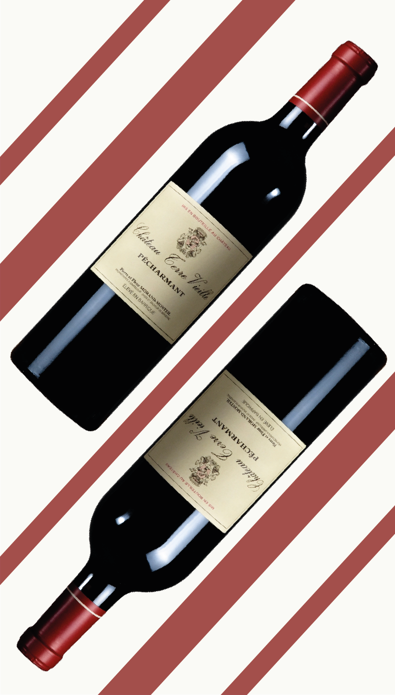 Carton panaché de deux millésimes de la cuvée Château Terre Vieille, bouteilles disposées tête-bêche sur fond blanc.